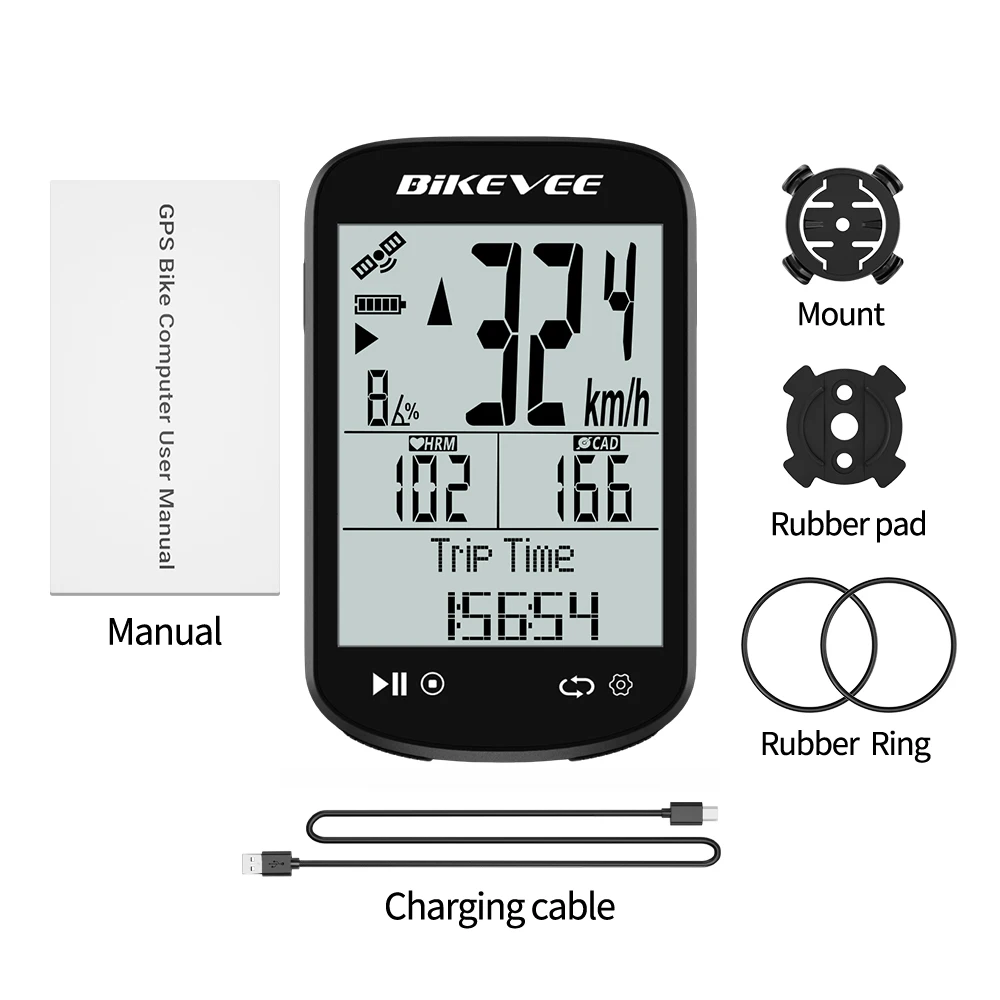 

Беспроводной GPS велосипедный спидометр Одометр IPX7 Водонепроницаемый Bluetooth 5.4 и ANT+ Link-S Приложение Дорожный MTB Велосипедный компьютер Trace