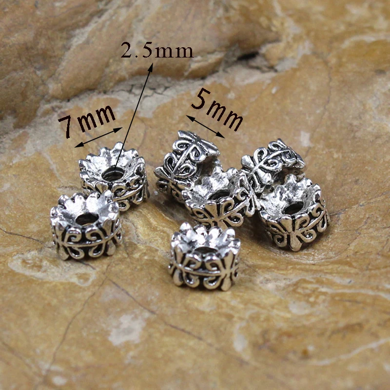 10/20 pcs Vintage Double-sided Spacer Beads Cap DIY Making Bracelet Necklace jewelry Supplies Accessories Finding