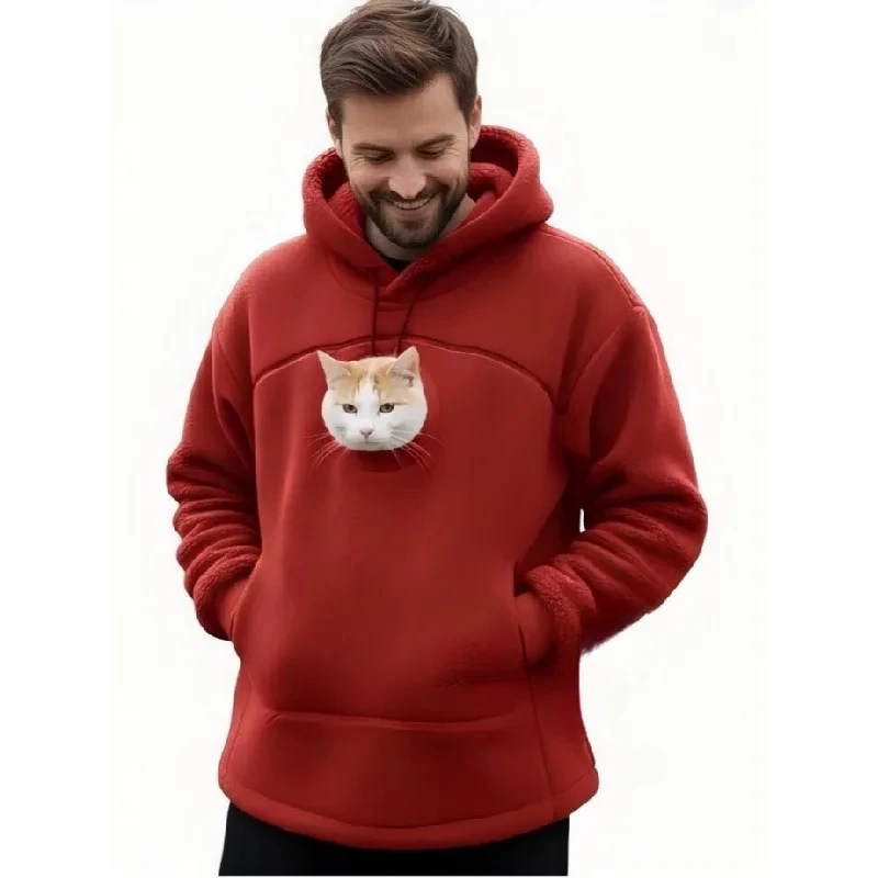 Nowa bluza z kapturem do noszenia zwierząt, zimowa torba na zwierzęta, jesienno-zimowa ciepła bluza z kapturem, luźne pulowery do noszenia zwierząt.