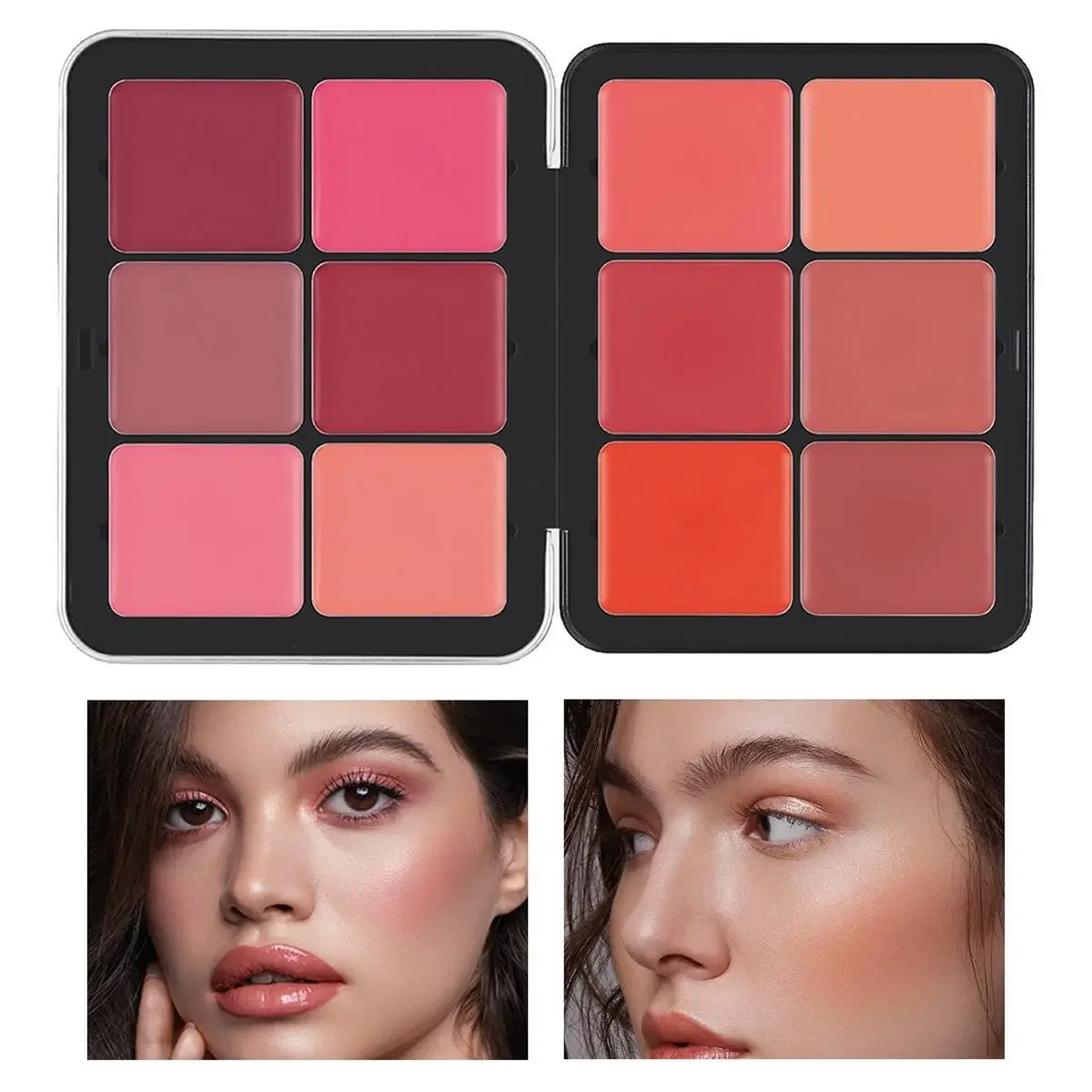 

Makeup Facial Natural Matte 12 Colors Blusher Expansion Color A Box of Multi-Color Cream Blush Plates Cream Blush for Dark Skin