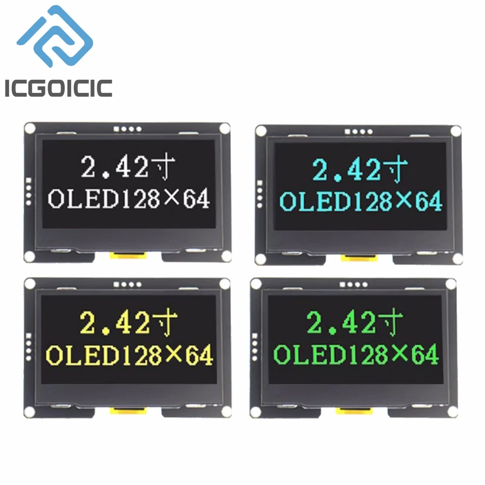 modulo-de-display-oled-de-242-polegadas-128x64-com-driver-ssd1309-i2c-iic-de-4-pinos-para-arduino-esp32-stm32-kit-eletronico-diy