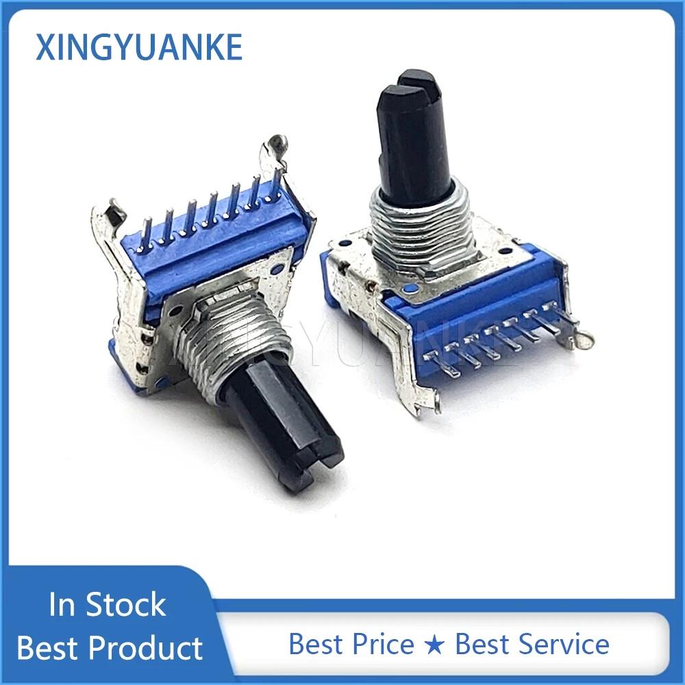 1PCS 142 Type RK14 Duplex C5K C10K C200K 25A20K Horizontal 7-Pin C502 C103 C204 Volume Mixer Potentiometer D Handle 15MM