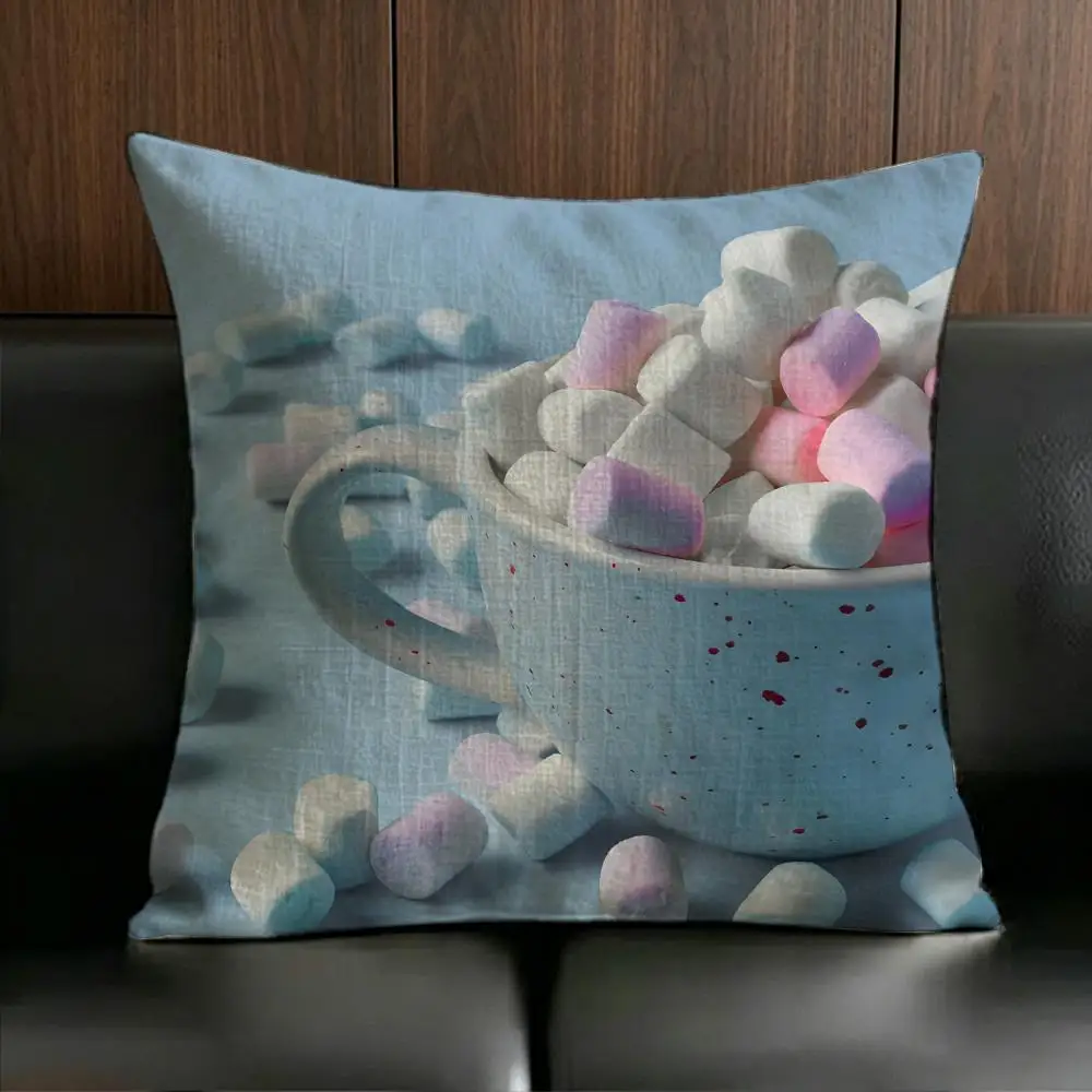 ANIME Marshmallow Cushion Cover Anti-dustmite Pillowcase Invisible zipper silky short plush Sofa cushion cover