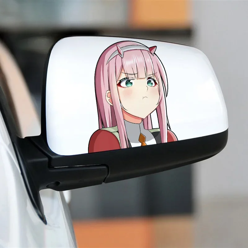 13cm for Zero Two Darling In The FranXX Bumper Anime Products Stickers on Car Accessories Sunscreen and Waterproof Decoration