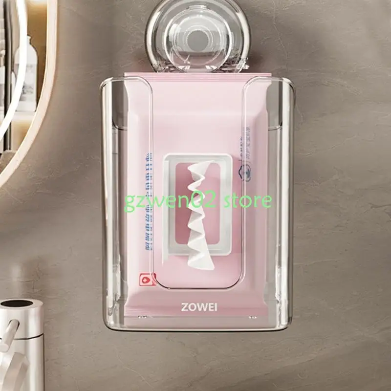 

QXNB Refillable Wet Wipes Container With Suction Cup Installation Wall Mounted Stand