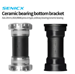 SENICX BSA Bottom Bracket Screw Type 68mm Bicycle Axis Road Bike Waterproof Crank Set Axis Parts BSA-24R/BB86-24R Steel/Ceramic