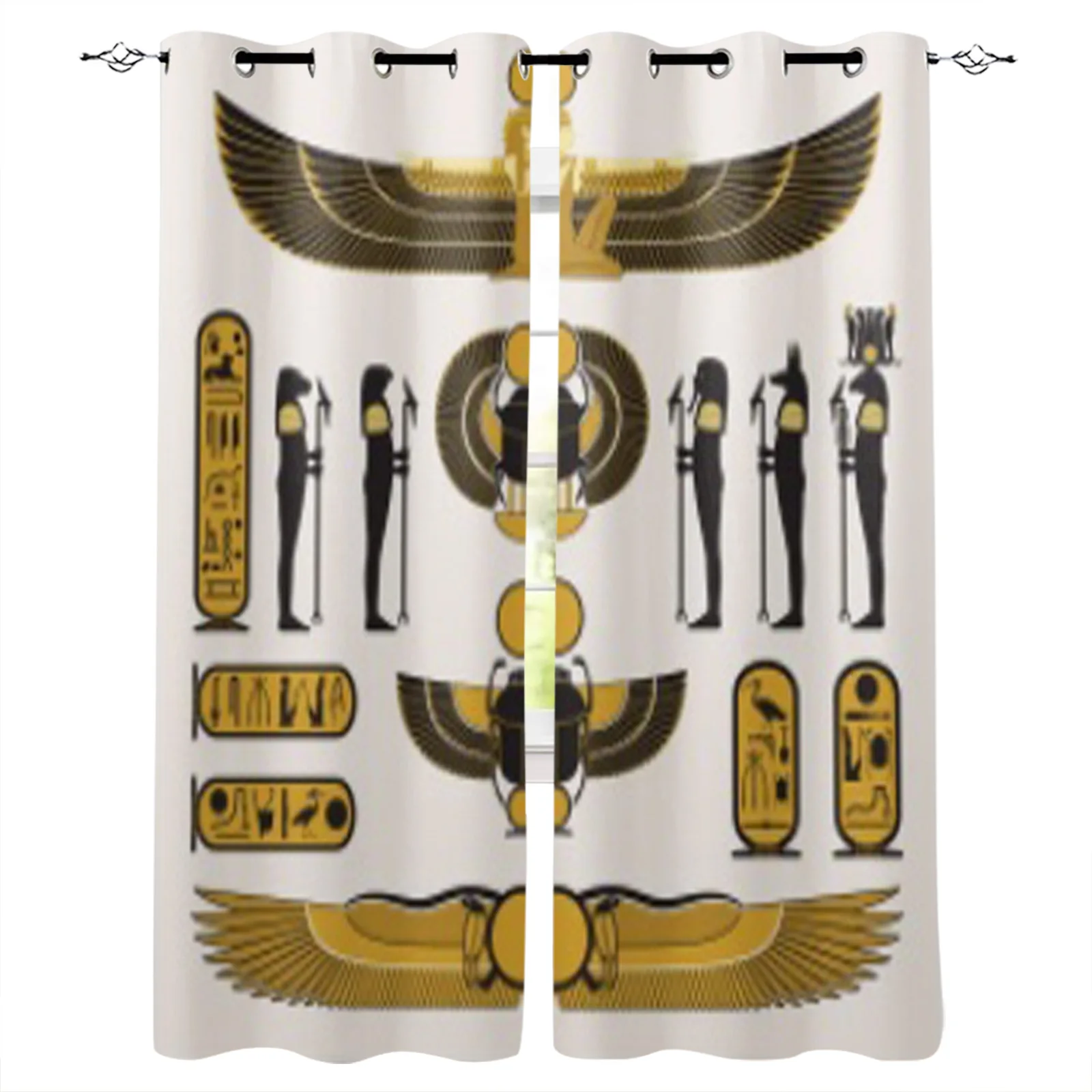 Ancient Egyptian Symbols And Decorations Window Curtain Home Living Room Decorative Home Textile Decoration Bedroom Curtains