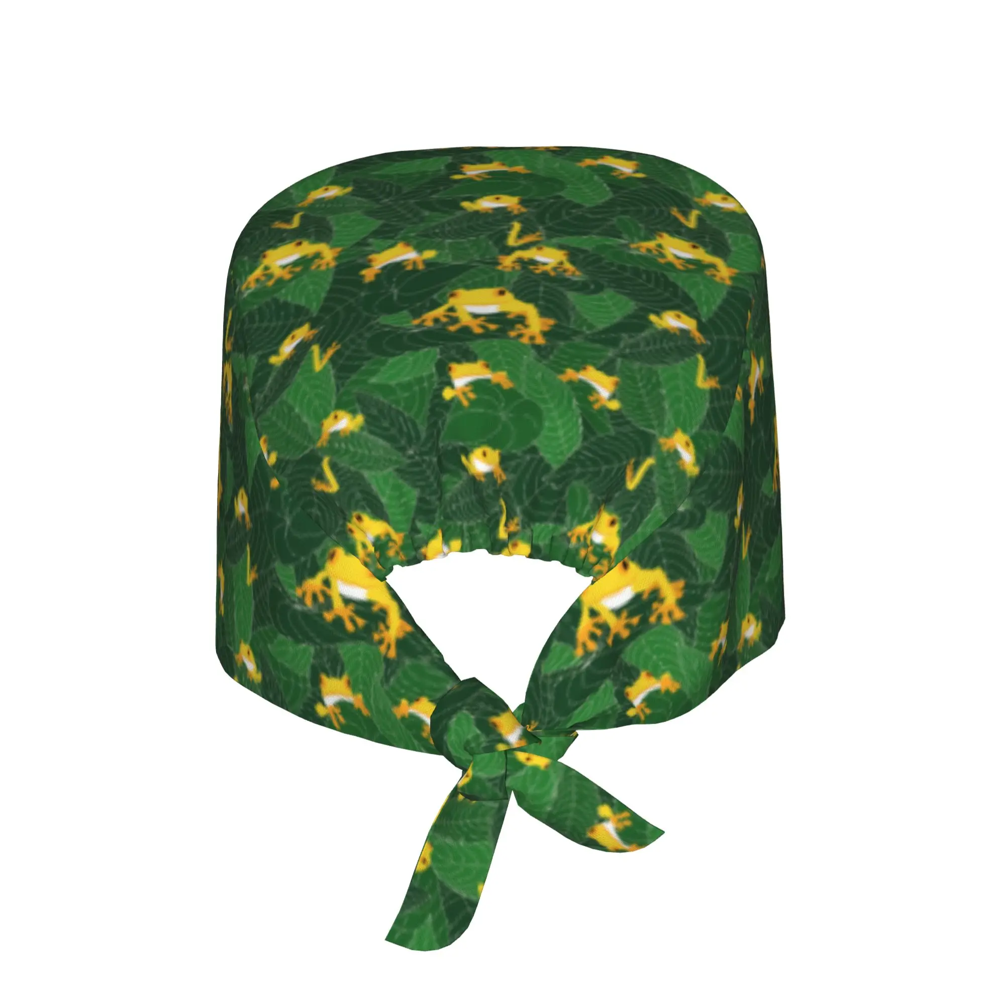 Frog Jungle of The Cleaning Working Cap Comfortable Unisex Animal Lover Scrub Cap Surgicals Hat Nurse Scrubs Hat For Dentist