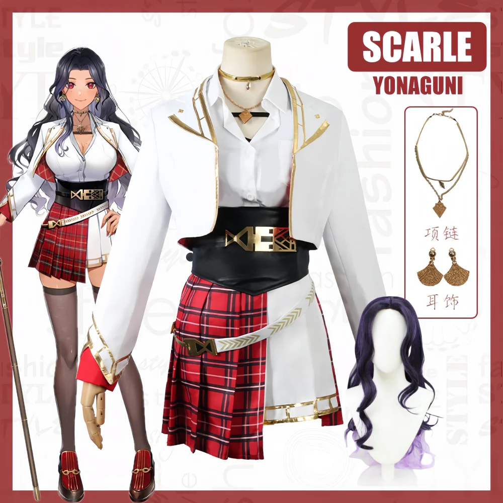 

Scarle Yonaguni Косплей Костюм Nijisanji EN Vtuber Scarlos ILUNA Scarle Boobaguni Полный комплект