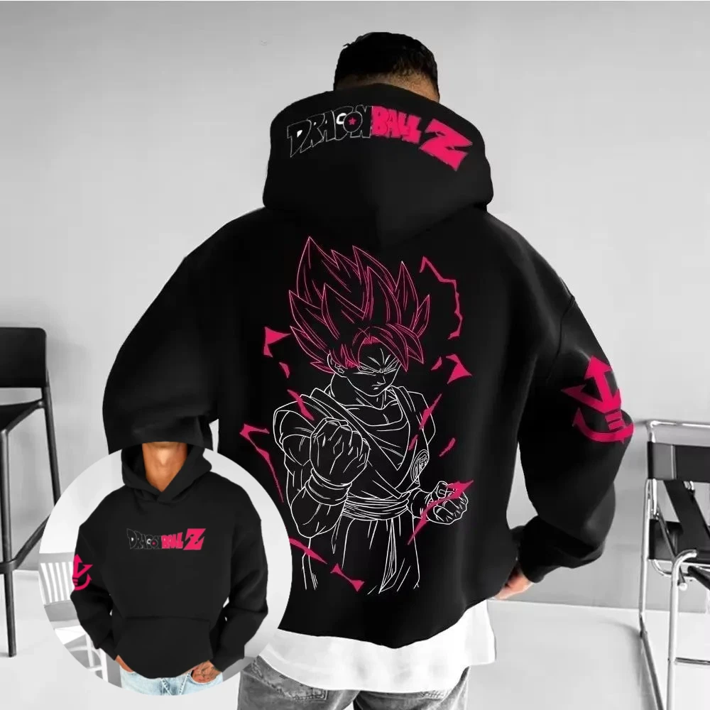 

New Oversized Dragon Ball Anime Hoodie Sweatshirt Men Women Cotton Pullover Casual Streetwear Spring Autumn Hooded Jacket​​ Tops