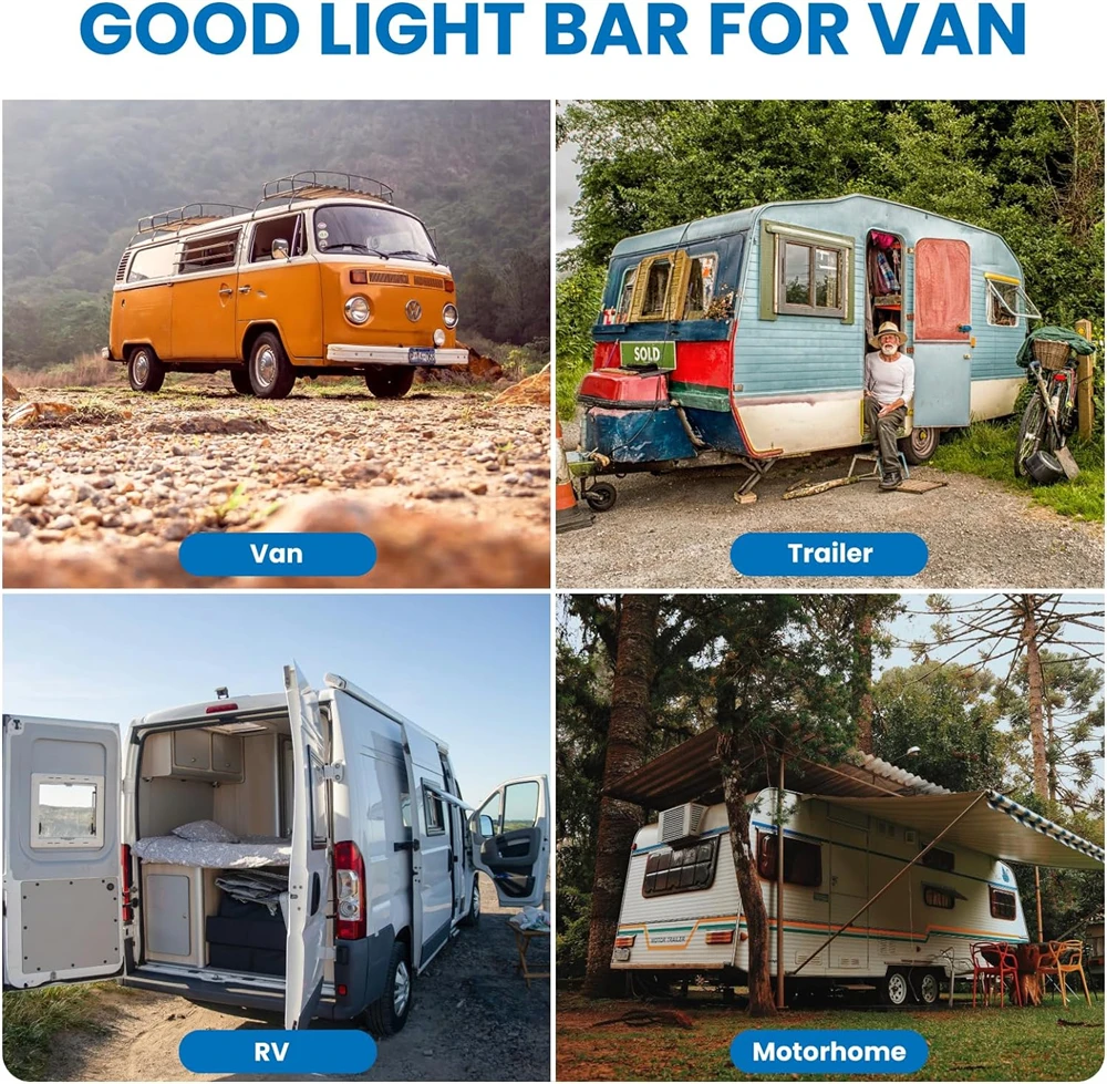 2PCS Auto Stamm Camping Licht 168LED Auto Innen Beleuchtung Decke Dach LED Bar 12V-85V camper Van Lkw Lkw Innen Lichter – Detail 7