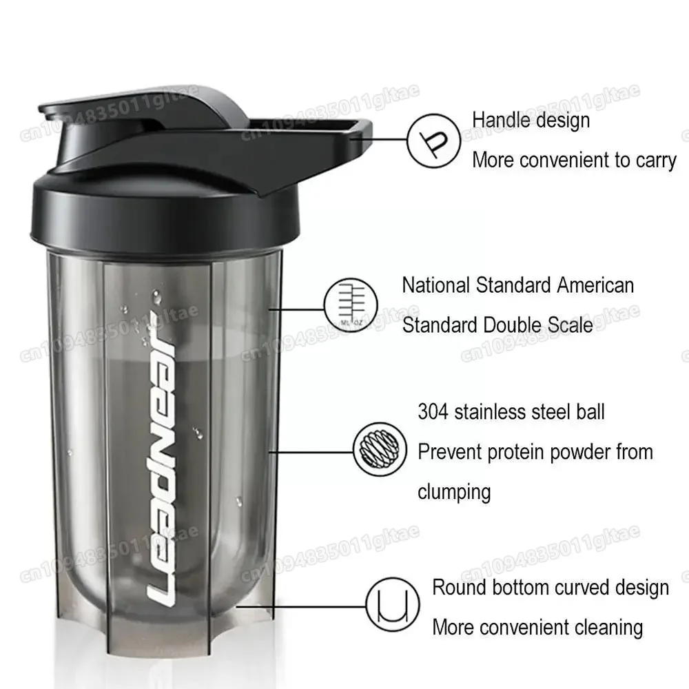 500ML Portable Protein Powder Shaker Bottle Leak Proof Water Bottle For Gym Outdoor Fitness Training Sport Mixing Cup With Scale