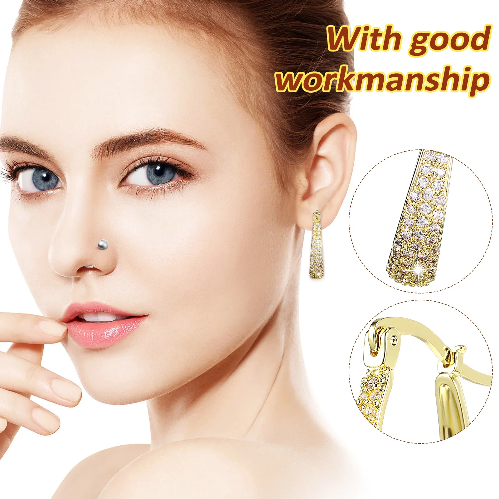 

Zirconia Hoop Earrings For Women Elegant Circle Dangle Ear Accessories Fashion Jewelry Gift Statement Earrings Women'S Ear