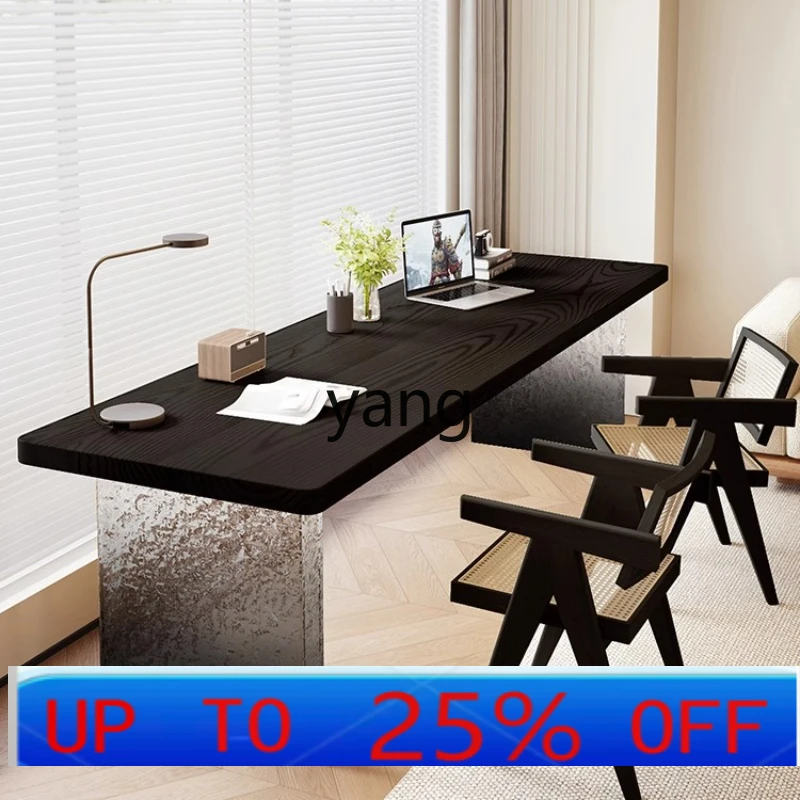 

LHH solid wood desk ash wood office computer table acrylic suspended strip table