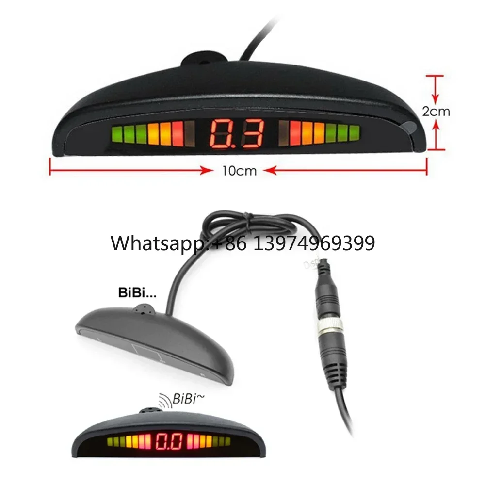 24V Parking Sensor Kit 4 Sensors for Truck Forklift Reversing Sensor 10m Air Line Reverse Radar Sound Alert Indicator System LED