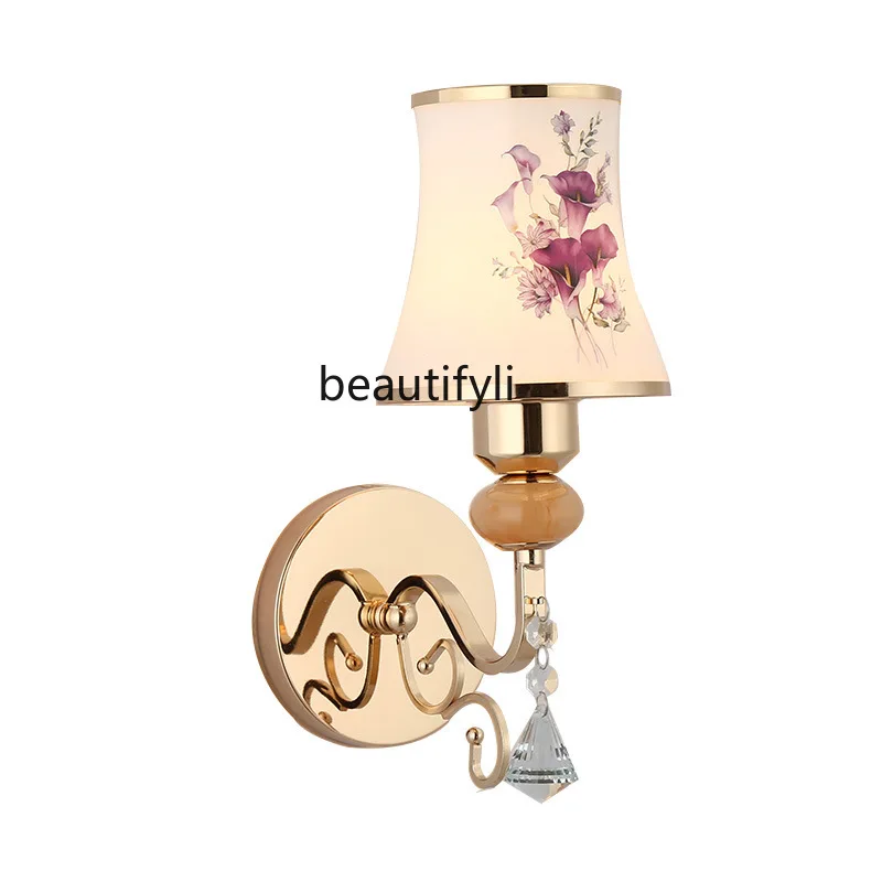 

HJ Wall Lamp Bedside Lamp Wall Bedroom Simple Modern Creative European Aisle Double-Headed Lamp