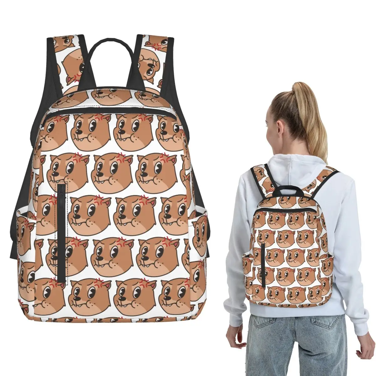 

Angry Awawa Backpack Large Capacity Children BookBag School Bag Shoulder Bags for Men Women