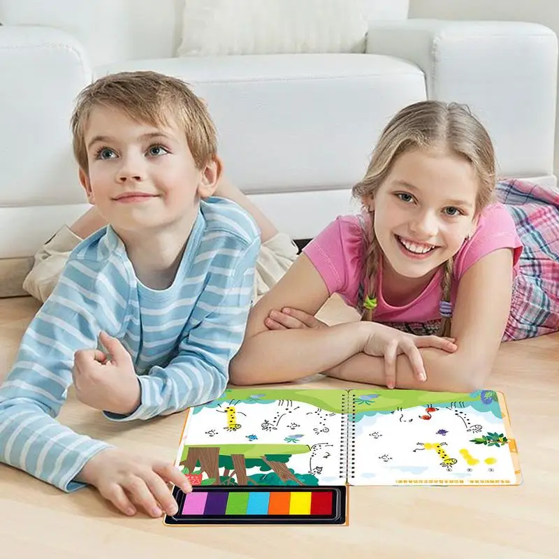 Finger Painting Set For Kids Fingerprint Painting Activity Set Children's Graffiti Coloring Book Ink Pad Painting Pigment Palm