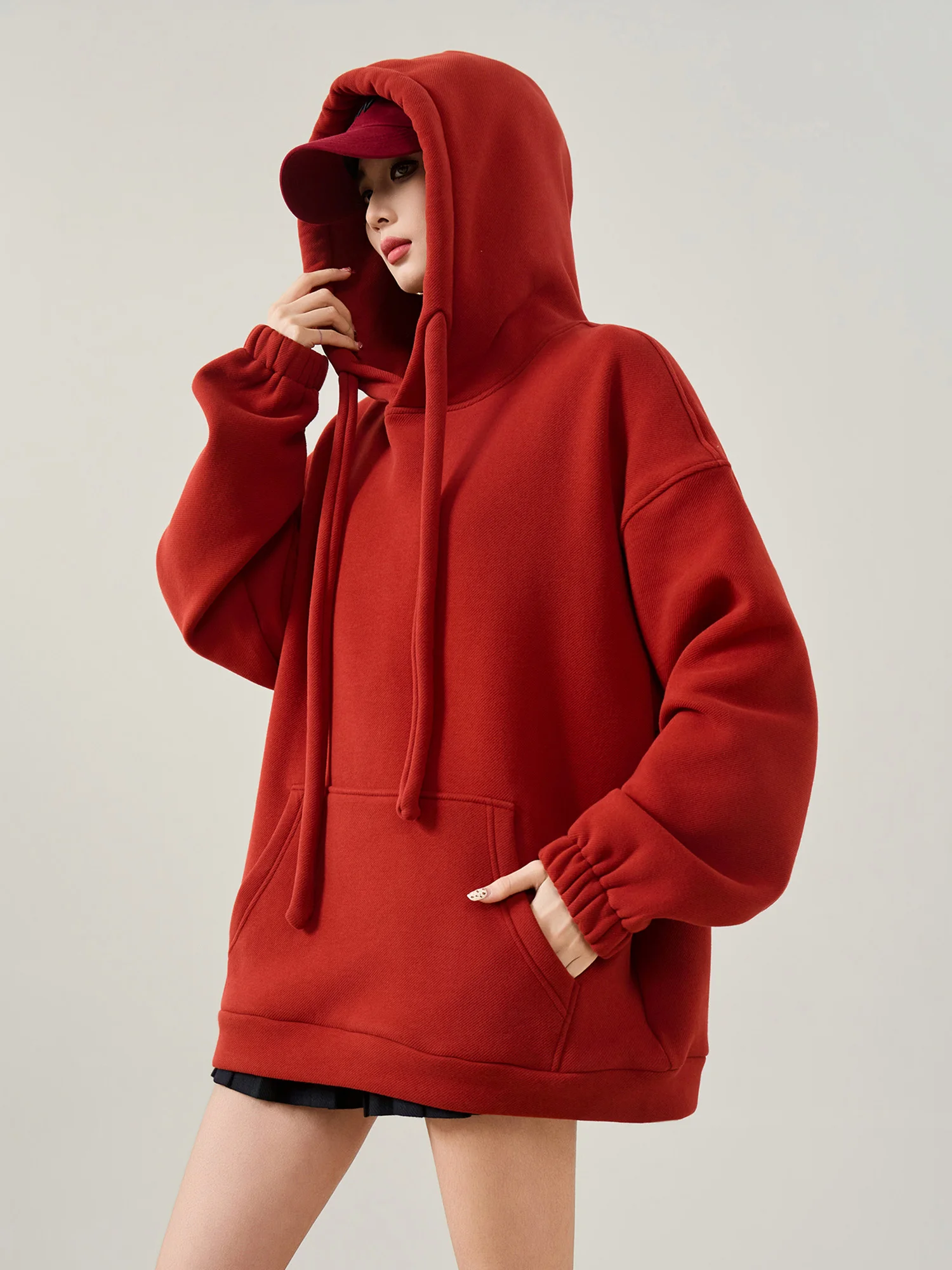 

Американская ретро-толстовка с капюшоном, женская свободная повседневная кофта с длинными рукавами, модная, из полиэстера, удобная для ежедневной носки