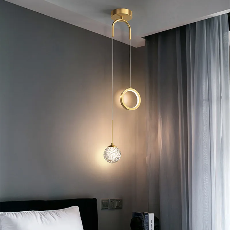 Bedside Chandelier Modern Minimalist Creative Starry Nordic Art Lamps Light Luxury Bedroom Study Long Line Small Chandelier