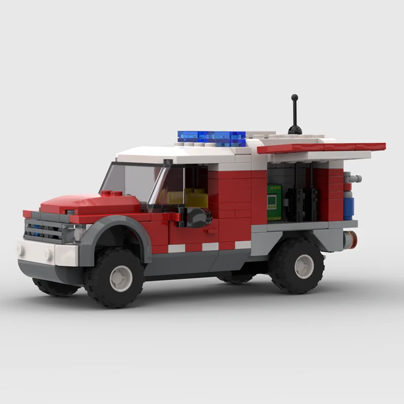 230pcs MOC Duty Commander Fire Service City Model Building Blocks Architecture Toy Assemble DIY Creative Christmas Gift Idea