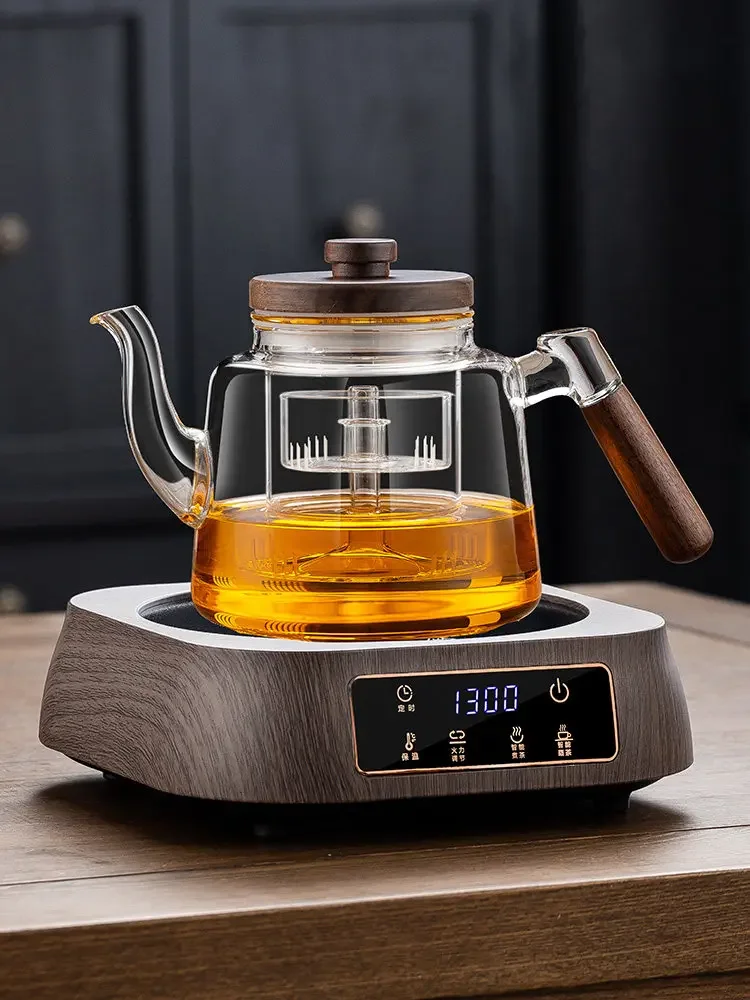 Heat-resistant thickened electric ceramic stove boiling teapot glass side handle kettle steam white tea cooking stove household