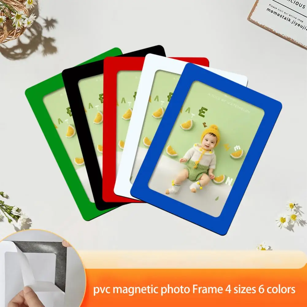 Perforation Free Photo Frame Colorful Magnetic Picture Frames Rubber Magnet Self Viscosity Photo Wall for Family DIY Home Decor