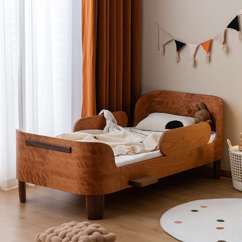 

Full Size Wooden Kids Bed Sleeping Boundary House Single Princess Baby Bed Bedroom Design Safety Lit Pour Enfants Kids Furniture