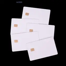 5Pcs Contact IC Card ISO PVC IC With SLE4442 Chip Blank Smart Card Safety White
