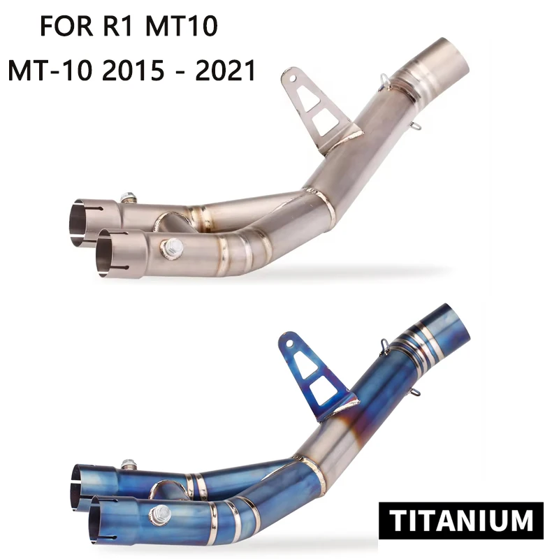 60mm Muffler Fits For R1 MT10 Mt-10 2015 - 2021 High - Efficiency Titanium Motorcycle Escape Exhaust Middle Link Pipe
