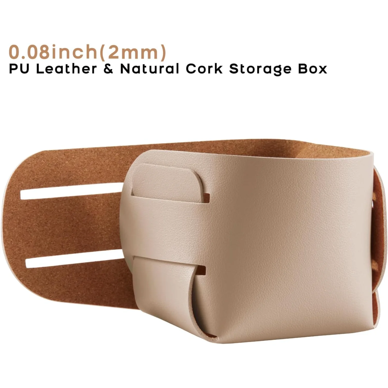 

2-Pack Cork Leather Makeup Brush Holder Organizer - Desk Accessories - Pencil Pen Holder - Stylish Addition to Decor (Light Bl