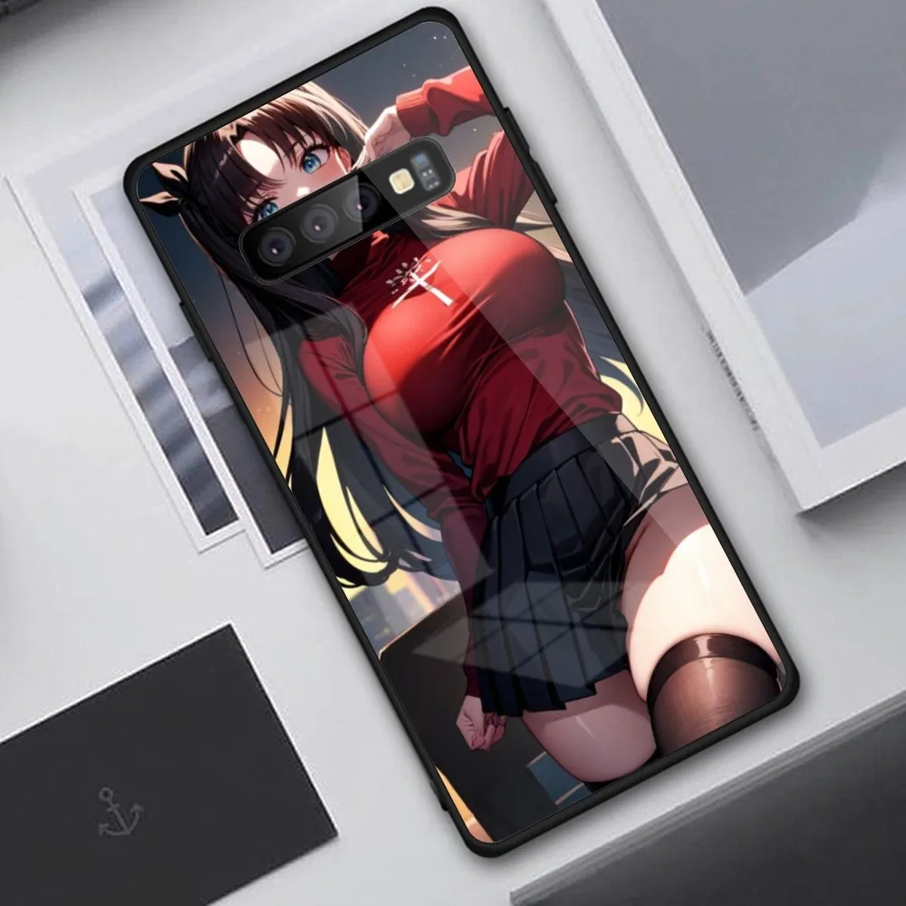 Fate Night Rin Tohsaka Cell Phone Case for Samung S23 S22 S21 Pro Ultra A13 A33 A53 NOTE 20 PC Glass Phone Cover Funda