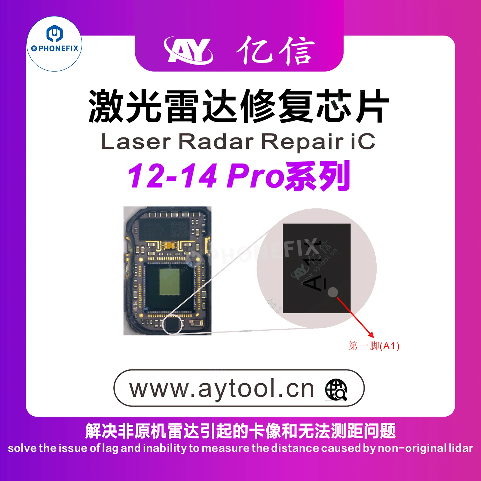 AY-A108 Laser VeDAR Radar FPC Flex Cable, iPhone 12 13 14 Pro Max, Capteur LIDAR, Remplacement de la caméra arrière, Réparation FPC