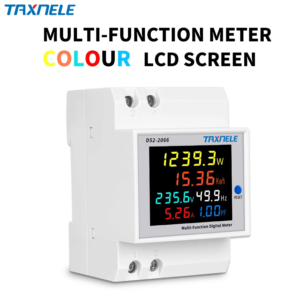 AC monitor 110V 220V 380V 100A Voltage Current Power Factor Active KWH Electric energy Frequency meter VOLT AMP