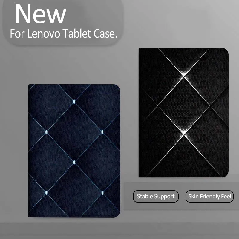 

Popular Black Grid Pattern For Xiaoxin Lenovo Tab Pad K11 K10 M10 P11 3rd Plus Pro Legion Y700 Y900 Gen4 2 Tablet Case Gift