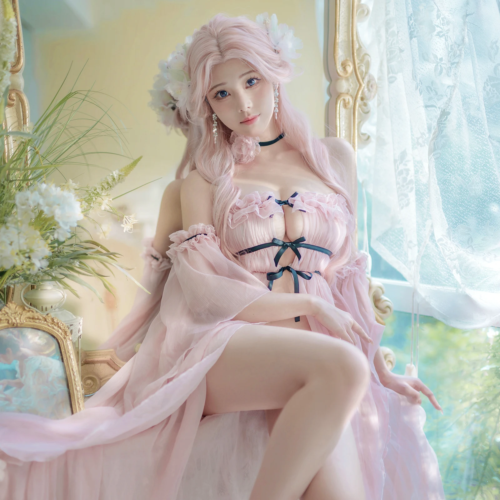 

Sweet Fairy Cosplay Costumes Sleeping Beauty Anime Cosplay for Women Pink Dream Dress Original Princess Pajamas Retro Court