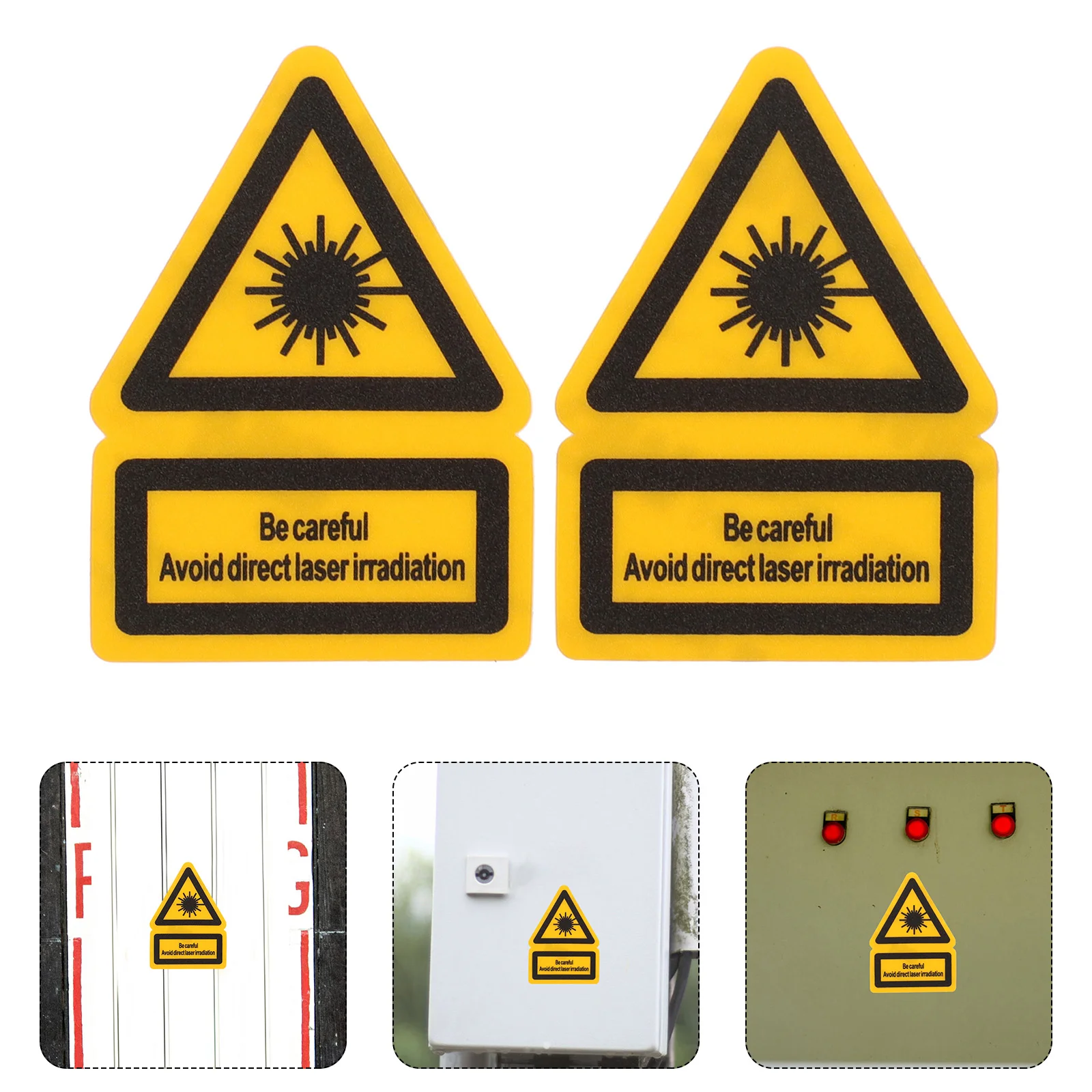 

2 Pcs Laser Marking Caution Sign Safety Sticker Warning Signs Stickers Self-adhesive