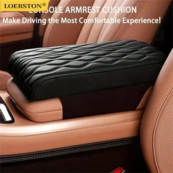 Wave Embroider PU Leather Car Armrest Mat Center Console Arm Rest Protection Cushion Auto Armrests Storage Box Cover Pad
