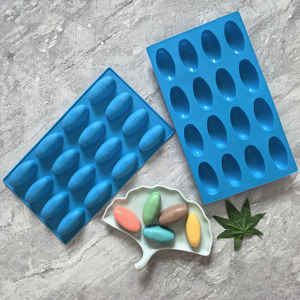 Molde de cozimento de silicone em formato oval criativo para bolo de chocolate, adequado para chocolate, doces, gelatina, bandeja de gelo