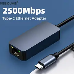 2500Mbps Usb 3.0 Bedrade Usb Typec Naar Rj45 Lan Ethernet Adapter Rtl8156 Netwerkkaart Voor Pc Macbook Windows Laptop