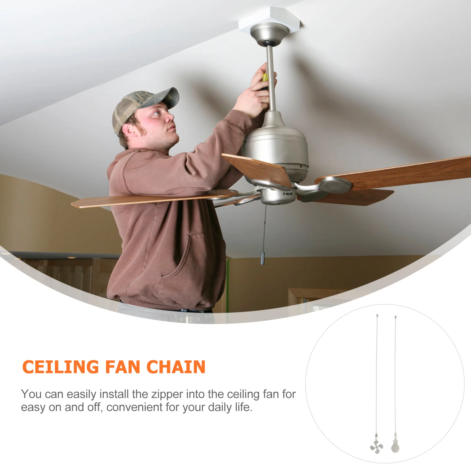 

2Pcs Ceiling Fan Pull Chain Beaded Fan Pull Beautiful Colors Decorative Chandelier Pendant for Room Lighting Chandelier Pendant