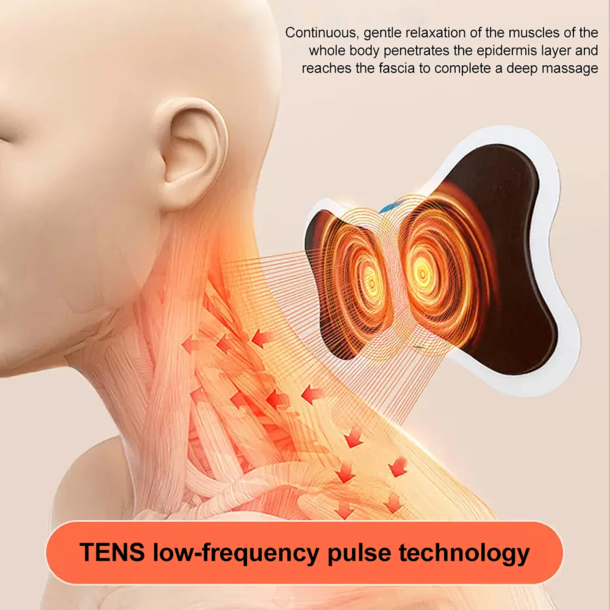 Electric Neck Massager EMS Muscle Massage Stimulator Low Frequency Instrument Back Cervical Calf Patches Pain Joints Mini Device