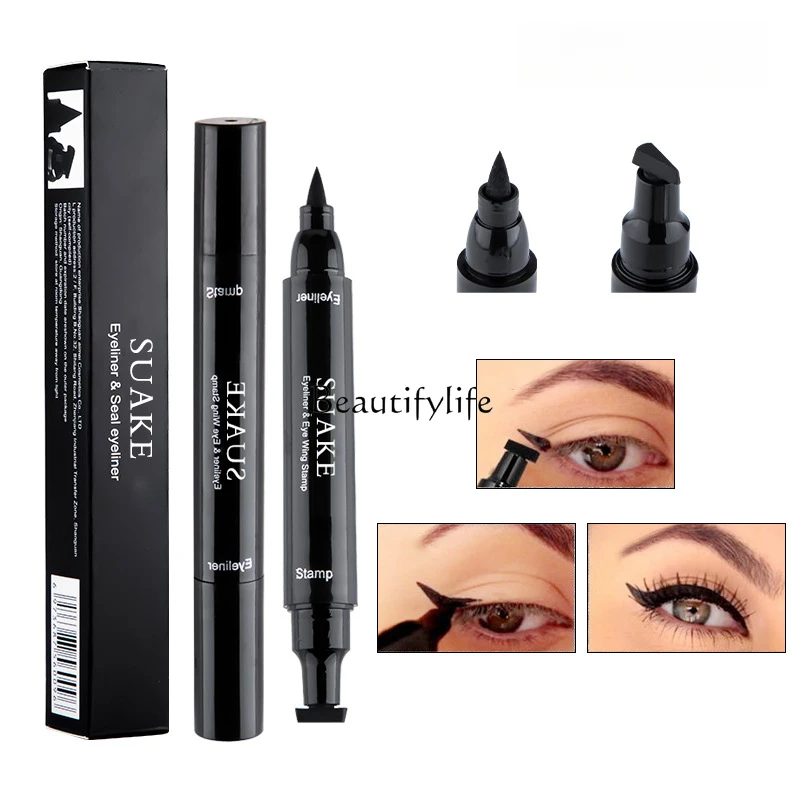 Small seal eyeliner pen Double-ended wing eyeliner, makeup is not easy to smudge and not easy to decolorize