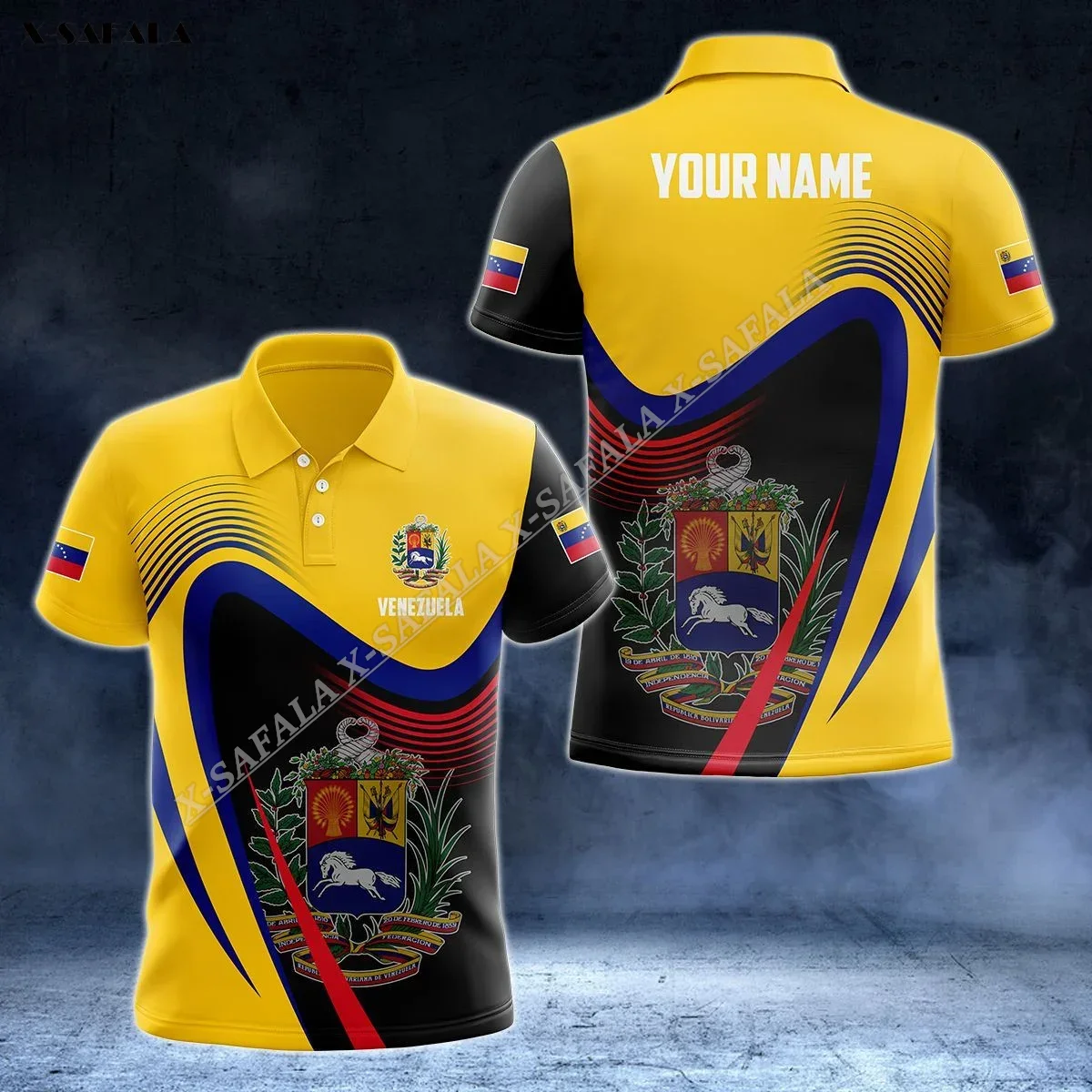 

Рубашка-поло мужская с 3D-принтом и коротким рукавом