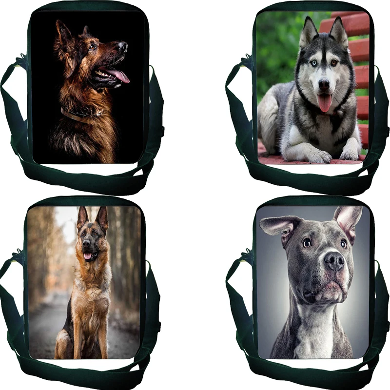 

Animals Dogs Shoulder Bag Cute Husky Dog Messenger Bags Handbags German Shepherd Pattern Crossbody Bags Kids Storage Bags Gift