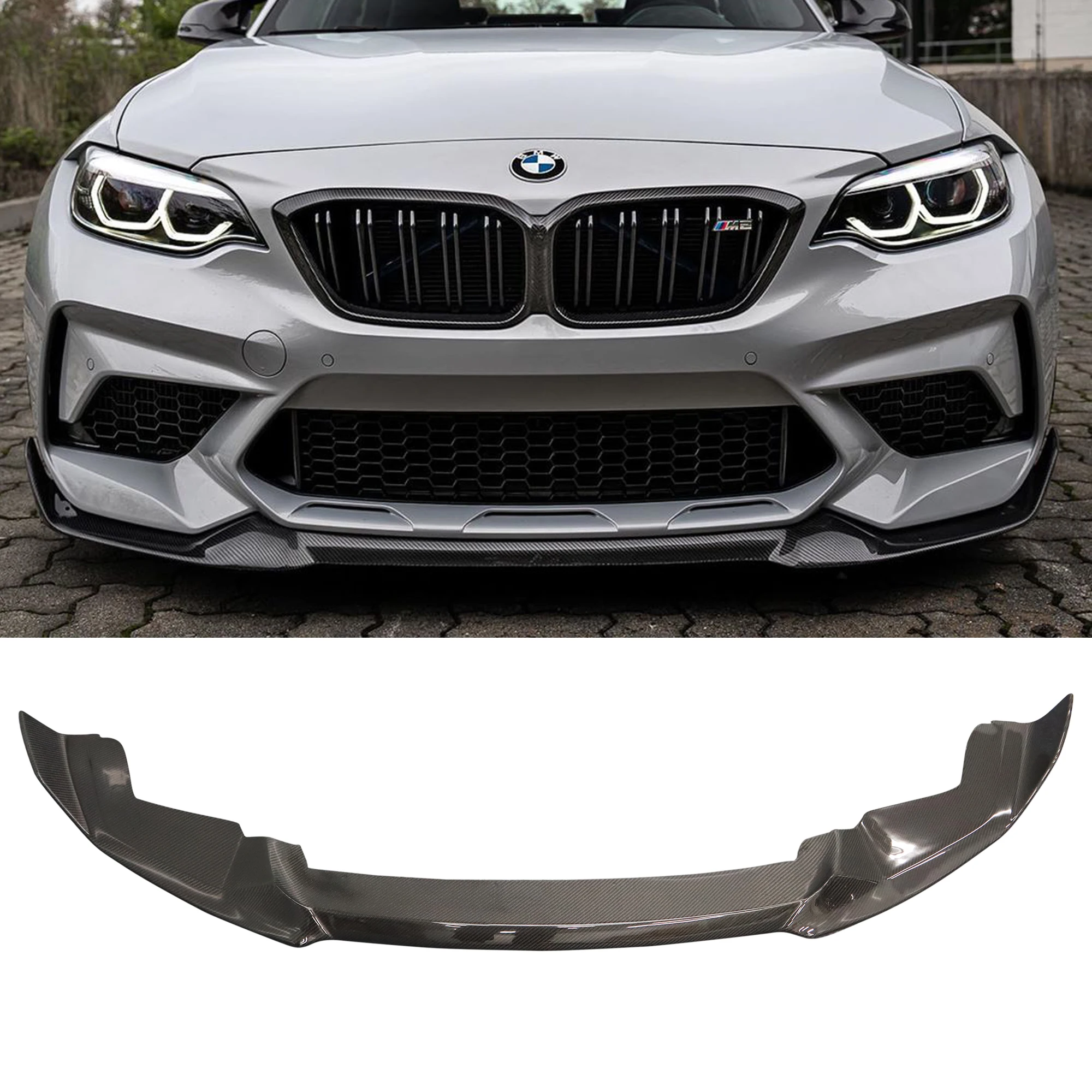 Dry carbon fiber CS front lip for F87 M2C CS splitter competition perfect fitment guaranteed full refund if not perfect