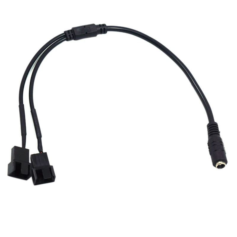 DC 5521 To 4Pin PWM 4 Pin 2 Way Computer PC Router Fan Power Adapter Cable 12V Computer Case Fan Cable