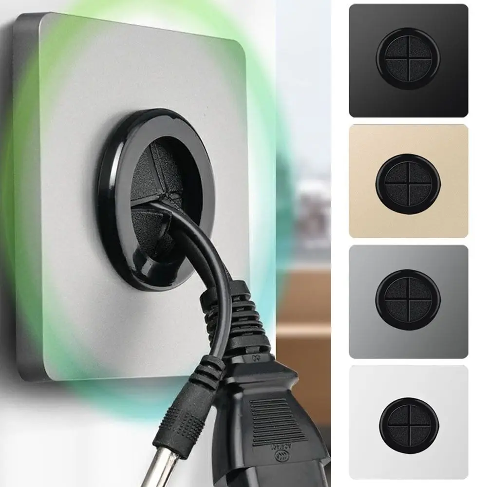 1Pcs Home Improvement 86Type With Rubber Pad With Outlet Hole Decorative Cover Cable Cover Wall Blank Panel Cable  Panel