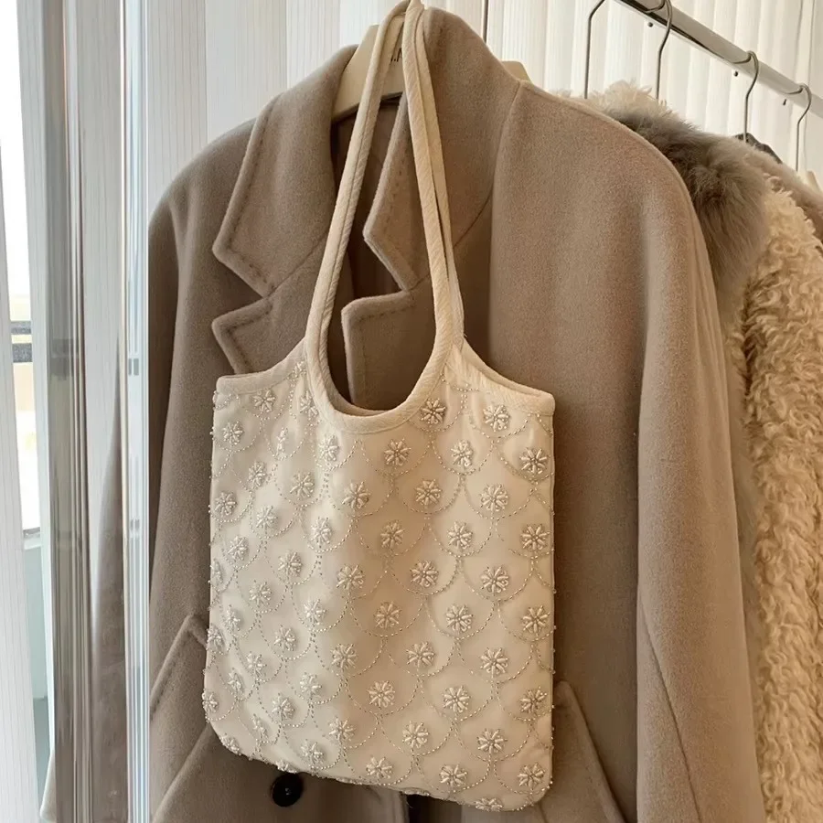 Romantic and Beautiful Small Flower Embroidered Beaded Bag for Formal Events, Shoulder Bag Handbag