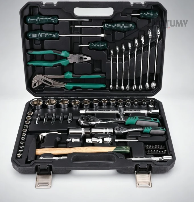 

76 Pieces Car Mechanical Repair Kit Ratchet Socket Set Screwdriver Pliers Dual Purpose Wrench Household Workshop Tools